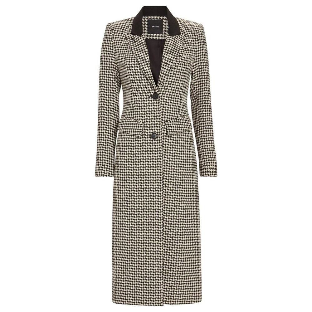 Smythe Brando Coat Houndstooth Black Cream